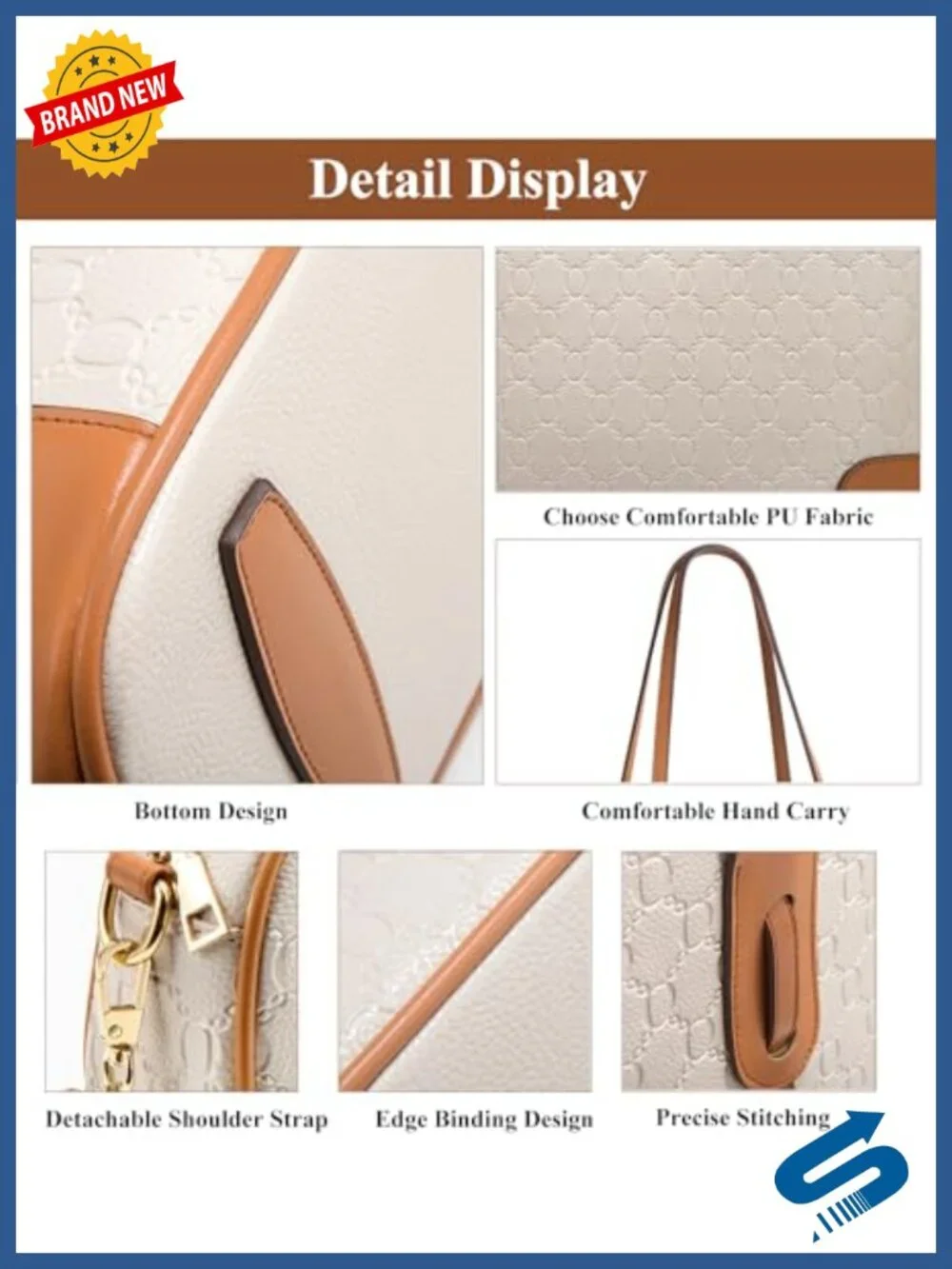 Retro Embossed Tote Handbag Set with Card Purse - 4-in-1 Faux Leather Purse for